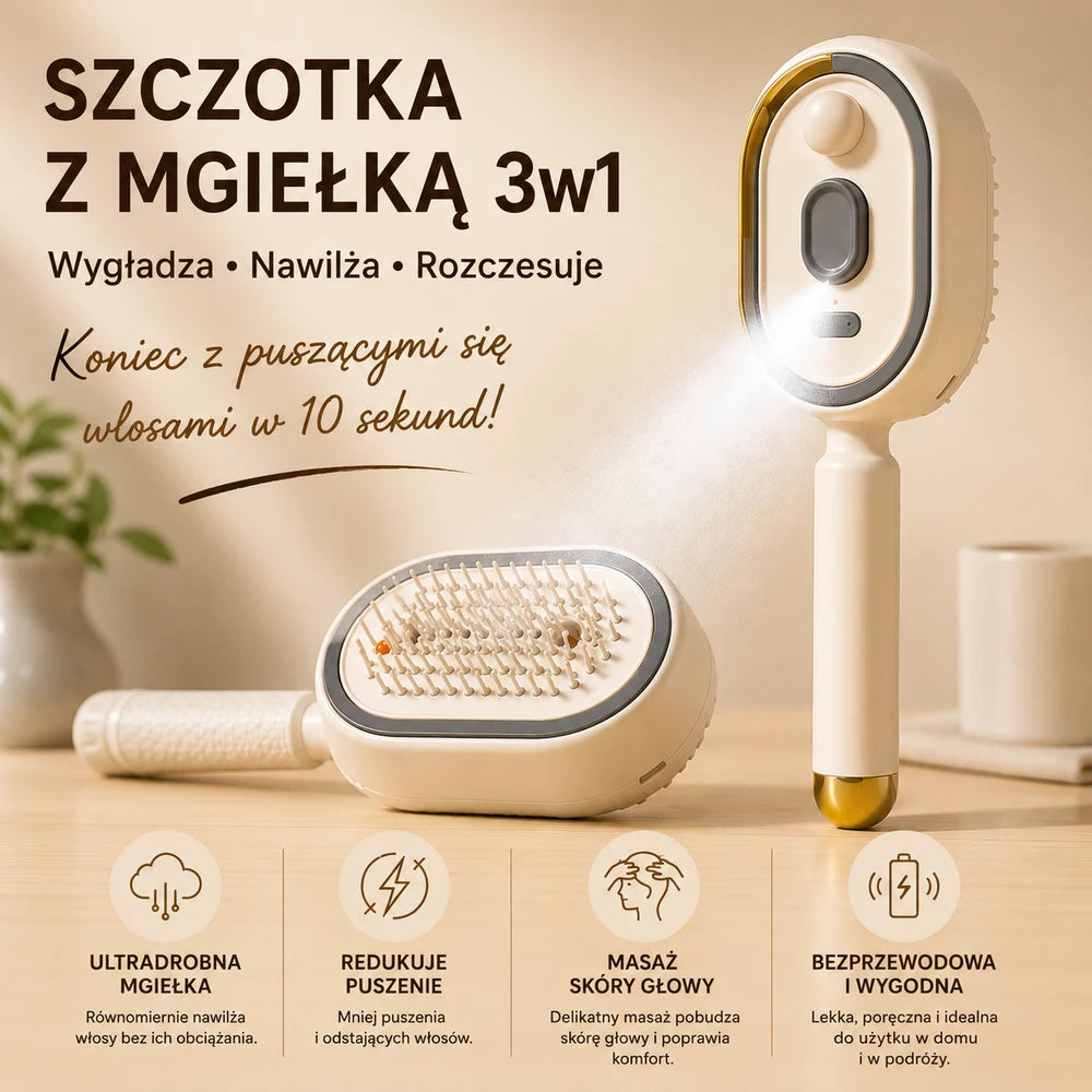 Szczotka Silkara Brush 3w1 – Gładkie Włosy w Kilka Sekund.