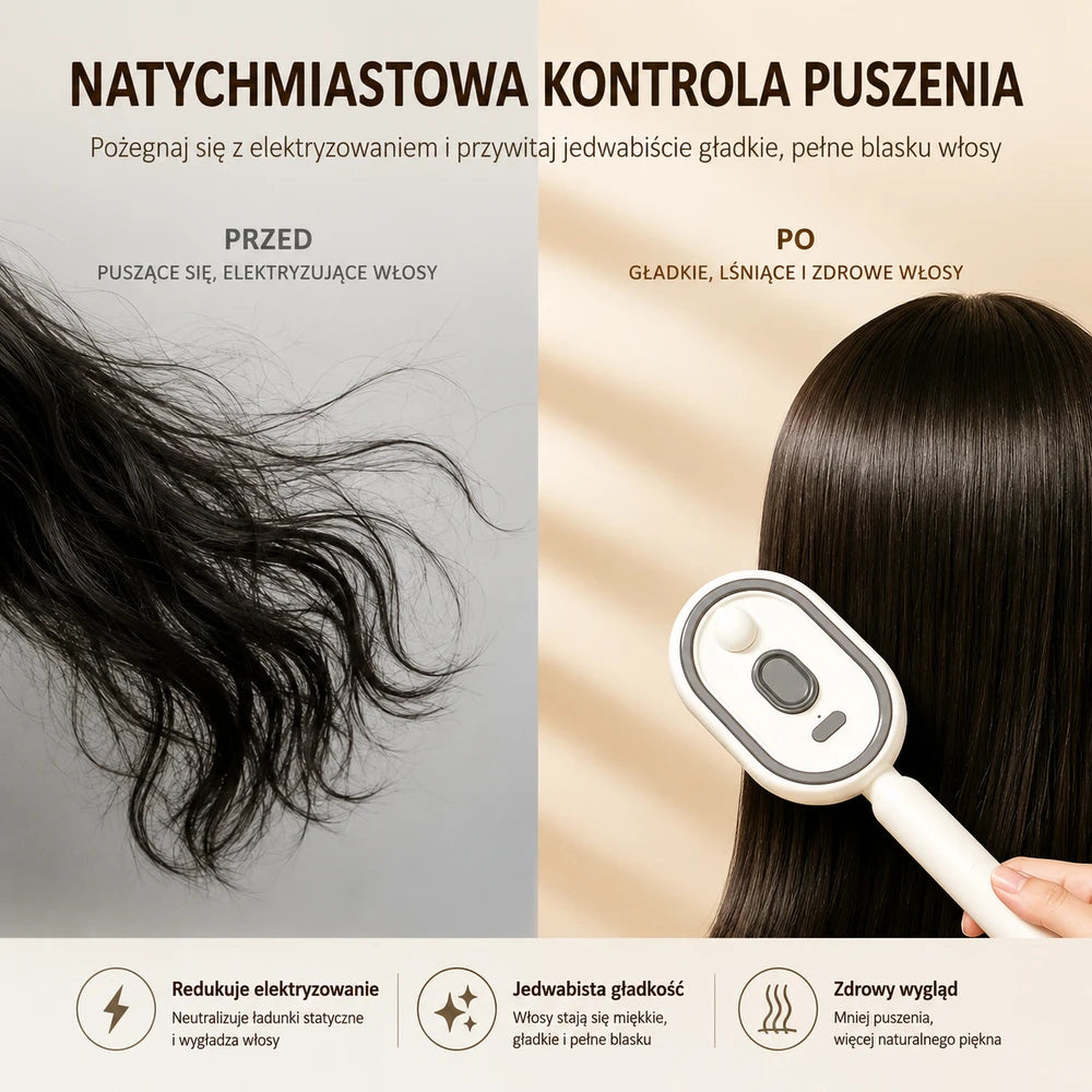 Szczotka Silkara Brush 3w1 – Gładkie Włosy w Kilka Sekund.